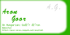 aron goor business card